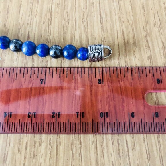 Brand New W/Tags John Hardy Lapis Lazuli, Sodalite & Hematite Bead Bracelet Sz M - Picture 7 of 9